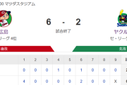 【試合結果】ヤクルト2-6広島　青柳4回4失点　北村内山にタイムリー
