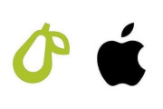 Appleにロゴが似ていると訴えられていた「梨」マークの会社、無事に和解