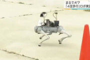 4足歩行型ロボット(中国の既製品を改修)のデモンストレーション…報道陣に公開！