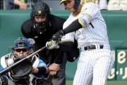 阪神・森下　甲子園で“プロ１号”　日本ハムの内野５人、外野２人のシフト越え　左翼スタンドへ１２４ｍ弾