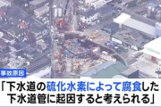 埼玉・八潮の道路陥没事故、下水道管が「硫化水素」で腐食か