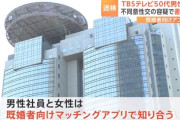 【不同意性交】TBSテレビの男性社員、既婚者向けマッチングアプリで出会った女性に不同意性交容疑で書類送検