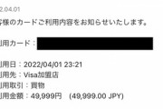 【悲報】ワイ､人生で初めてクレジットカードを不正利用される