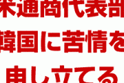 米通商代表部「韓国に苦情を申し立てる。改善のために協議を要求する」　何をやらかしたんだよ…