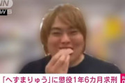 【悲報】へずまりゅうさん、刺身を食べて懲役1年6ヶ月求刑されてしまう・・・( ；∀；)