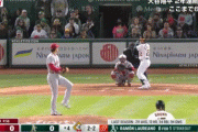 大谷、ピンチを背負うも162キロで三振を奪う！！！