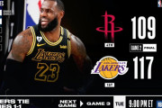 レイカーズが1勝1敗のタイに追いつく！レブロン28点AD34点ロンド10点9A5Sｔ