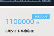 邪神ちゃん3期タイトル命名権（110万円）、売れる