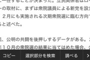 【速報】ロイター/JX/時事/毎日/日テレ/FNN各社調査で自民党、下野確定報道「自民50～70議席」