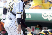 阪神・負傷交代の原口に矢野監督「爪が結構浮いていた。骨は異常ない」ファウルが右手親指直撃
