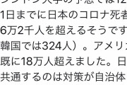 町山智浩「日本では12月までに6万人越えのコロナ死者が出る！（韓国は324人）」