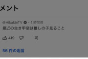【朗報】　ヒカキン「最近の生き甲斐は推しの子を見ること」