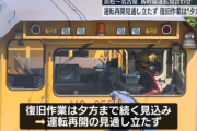 東海道新幹線､保守用の車両が衝突･脱線 本日中の運転再開見通し立たず
