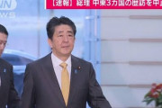 【速報】安倍総理、今週末からの中東3カ国の歴訪を中止