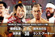 棚橋弘至 矢野通 vs 鈴木みのる ランス・アーチャー『WORLD TAG LEAGUE 2022』