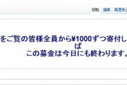 Wikipedia「お願い募金して！たった300円！コーヒー1杯のお値段だから！！」
