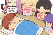 【Fate/SN】寝ている士郎を見守るSNヒロイン達！！　羨ましいような羨ましくないような.....