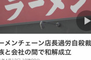 ラーメン屋で過労自殺 どこのチェーン店でしょうか？（画像あり）
