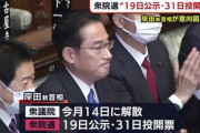 【衆院選】10月14日解散、19日公示、31日投開票！