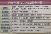 【画像】若者が離れていったもの一覧がヤバすぎる件wwwww