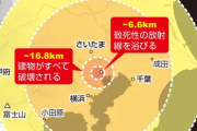 【画像】東京に核兵器が落ちた時の被害範囲ｗｗｗｗｗｗｗｗｗ