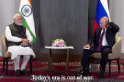 【画像】プーチン(69)、インドのモディ(72)に「今は戦争の時ではない」と公開説教をされる