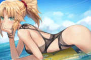 【FGO】水着のモーさんイラスト！！　海とモーさんいいですね！！