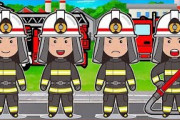 【無料動画】【消防車 アニメ】★Fire engine 火事だ!! 消防車出動★新幹線 幼児 子供向け /Train for children and railroad crossing animation