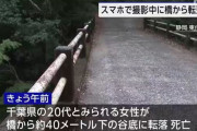 橋の上でスマホ撮影してた20代女性、誤って橋から40m下に落下し死亡　静岡県東伊豆町