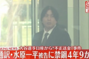 裁判長「水原一平、禁錮４年9ヶ月」イッペイ「大谷に申し訳ない...」