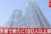 東京都で新たに180人以上感染確認　一日の過去最多を更新　新型コロナウイルス