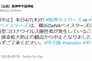甲子園の阪神―DeNA戦は中止　DeNAにコロナ陽性続出