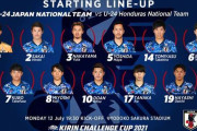 U-24日本代表、U-24ホンジュラス戦のスタメン発表！