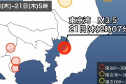 昨日から東京湾震源の小さな地震が頻発してるらしい・・・