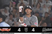角中＆代打安田の連続タイムリーきたぁぁぁ！ロッテこの回3点で一気に同点！