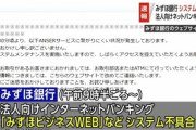 【定期】みずほ銀行､システム障害　法人向けネットバンキングにログインしづらい状態に