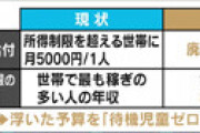 高収入世帯の児童手当を廃止へ　待機児童解消の財源に、法案決定