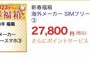 【悲報】転売屋さん、ビックカメラのネット限定スマホ福袋(27800円)に激怒ｗｗｗｗｗｗ