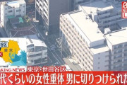 【速報】東京世田谷で男がナイフ振り回す → 女性が刺され意識不明の重体
