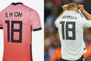 【悲報】韓国代表新ユニフォーム、ドイツ代表フォントが同じ問題ｗｗｗｗ