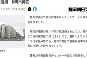 【静岡】免許センターの免停講習に車で来て乗って帰ろうとした男を逮捕