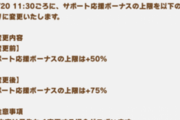 【予告】サポート応援ボーナスの上限変更について