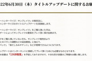モンハンライズサンブレイク、発売日のアプデ容量13GB程
