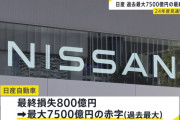 【悲報】 日産、最大7500億円の赤字見通し
