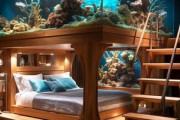 【画像】水槽付きベッドってオシャレだと思わんか？