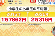 小学生のお年玉の平均金額「20316円」