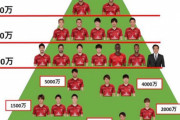 ◆画像◆浦和レッズ所属選手の年俸ピラミッド、一番上の4人を切り取ったらスッキリきれいなピラミッドになるらしいｗｗｗ