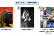 楽天 本 週間ランキング BEST3　1位『羽生結弦写真集Gi』　2位『羽生結弦写真集Shin』　3位『【楽天ブックス限定特典】DOMUNDI Photo Book in Japan「Twinkle」』