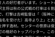 阪神ドラ7高寺(18) .500(8-4) 打点1 出塁率.556 OPS1.181