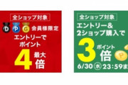 楽天市場､全ショップポイント最大4倍と2ショップ購入でポイント3倍を開始